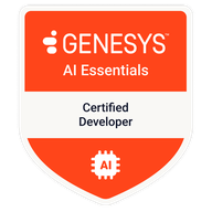 Genesys AI Essentials Certified Developer badge