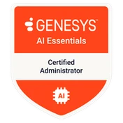 Genesys AI Essentials Certified Administrator badge