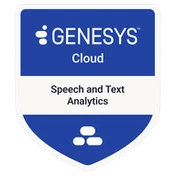 Genesys Cloud Speech and Text Analytics badge